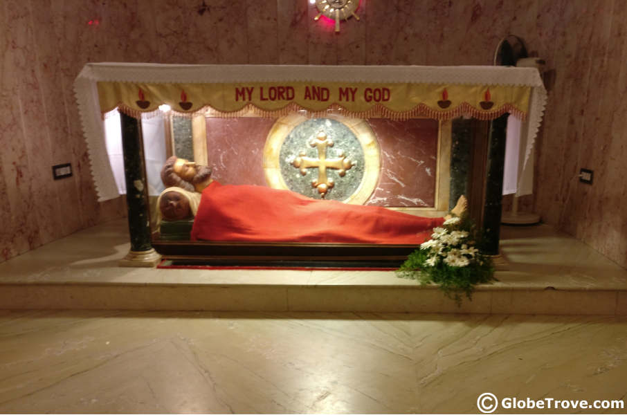 The tomb of St. Thomas in Santhome church, Chennai.