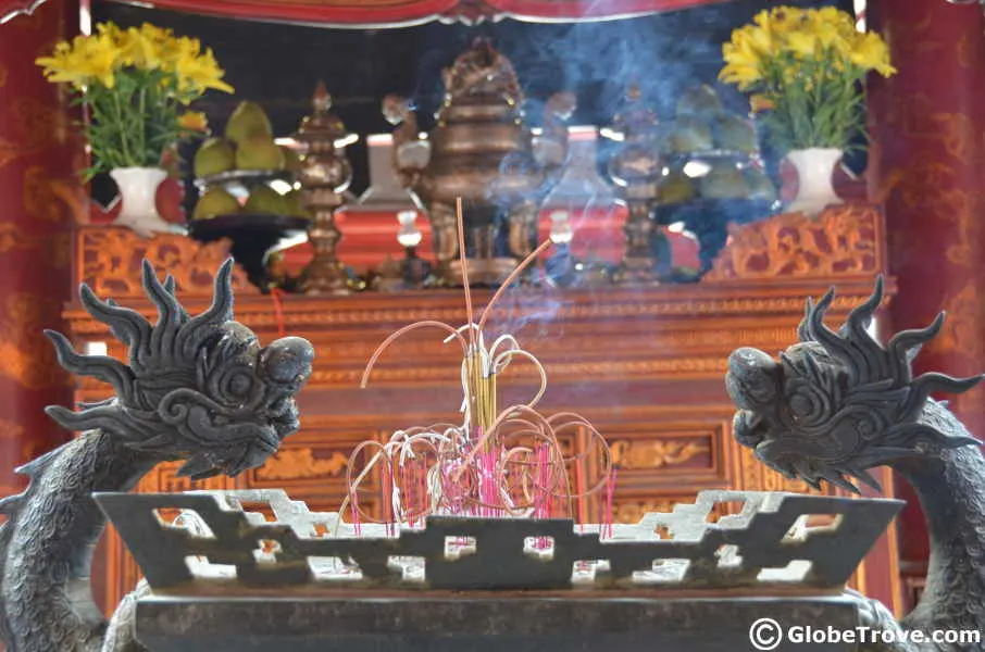 Visiting the temple of literature is one of the intriguing things to do in Hanoi. 