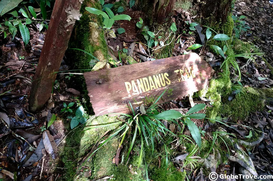 One of the trail signs in Kinabalu National Park.