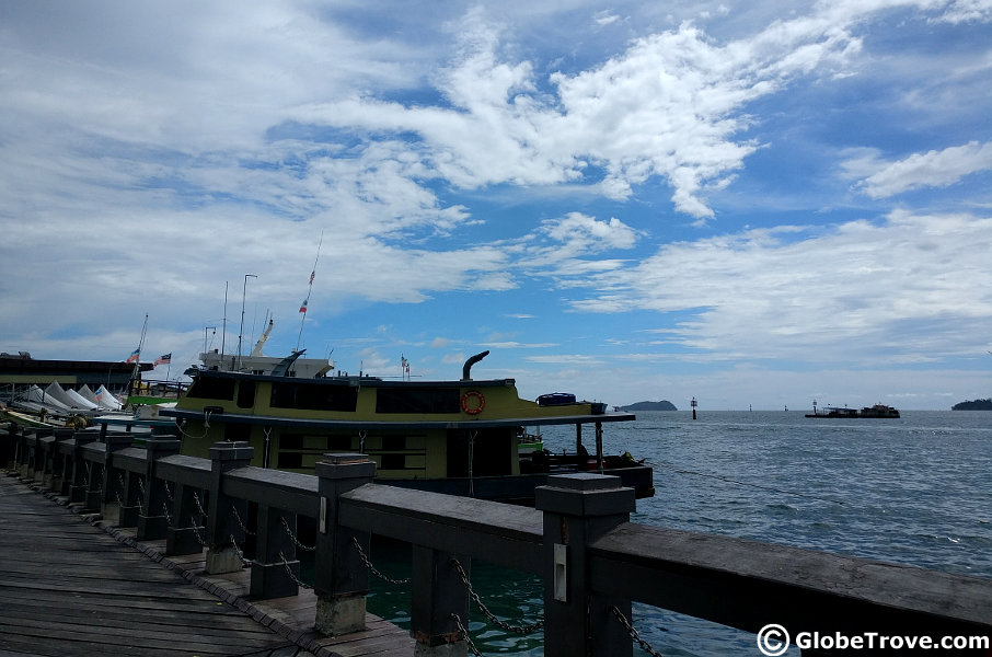 A view of the board walk in Kota Kinabalu.