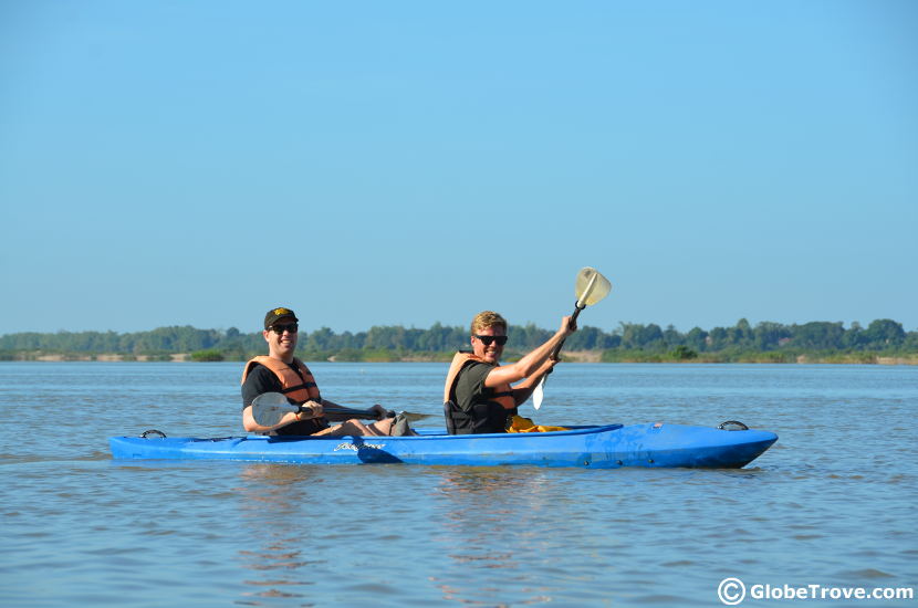 Kayaking with the Irrawaddy dolphins in Kratie