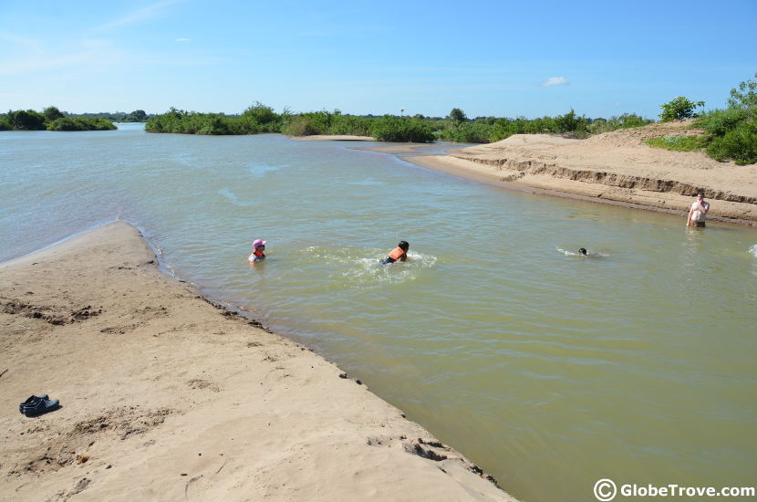 Kayaking with the Irrawaddy dolphins in Kratie