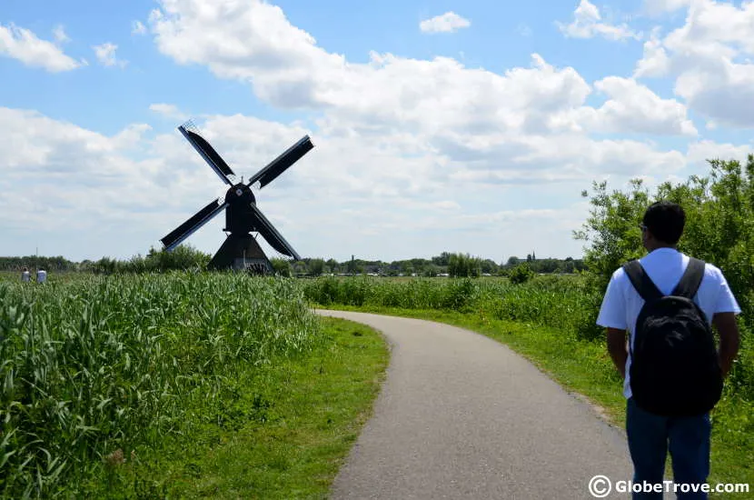 The walk through the meadows near the windmills at Kinderdijk.