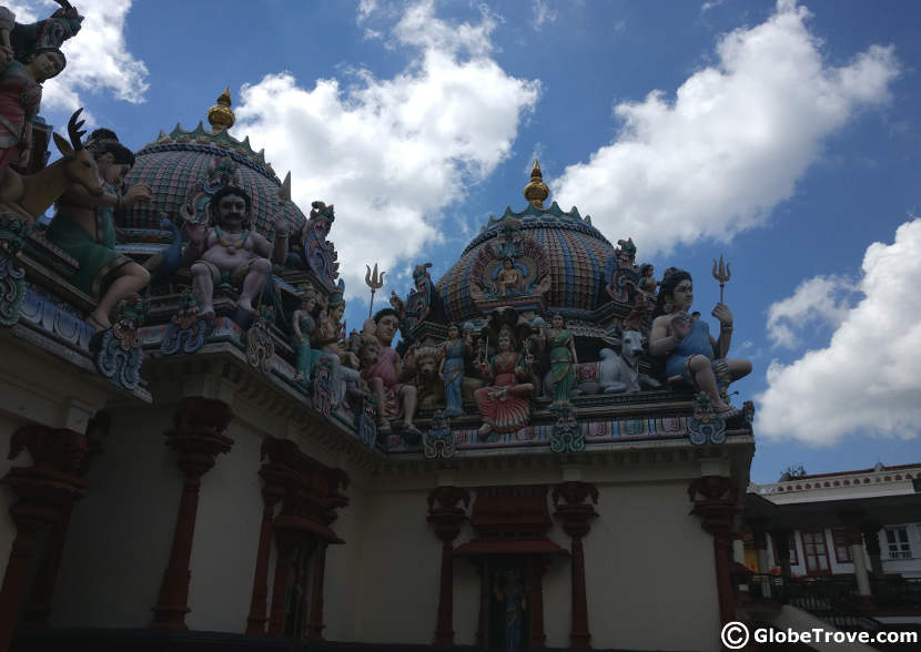 Look at the colourful roof tops of this temple.