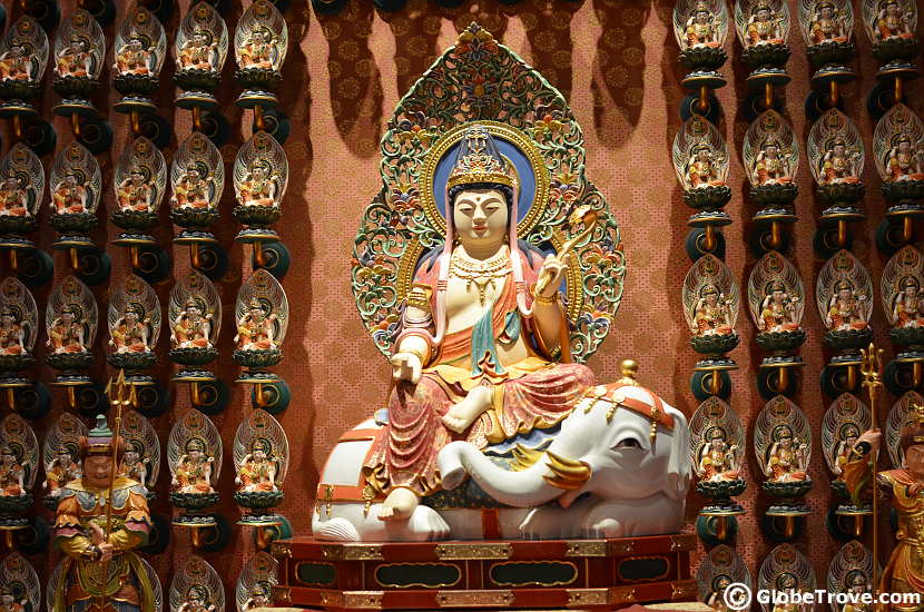 One of the many deities in the Buddha Tooth Relic Temple and Museum.
