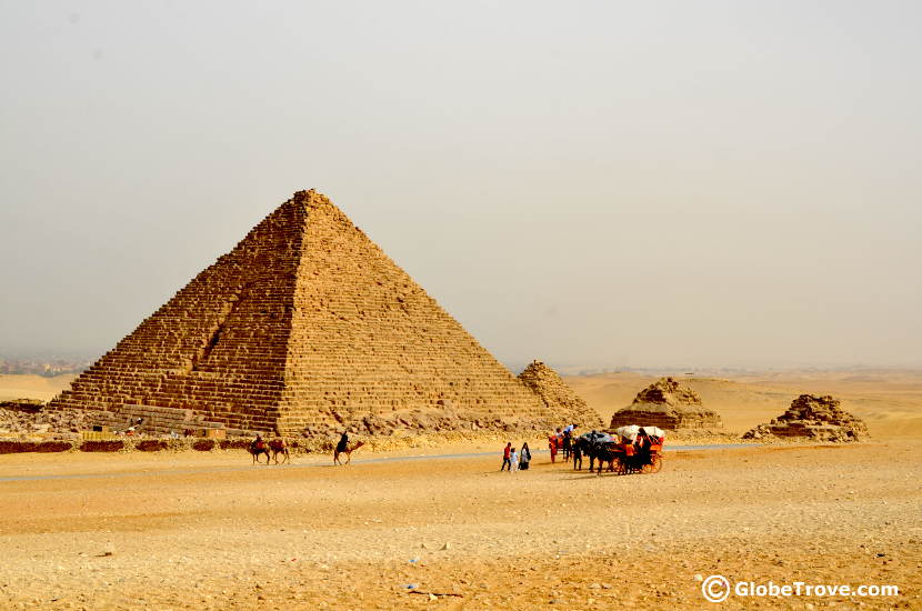 A glimpse of the smaller pyramids of Giza.