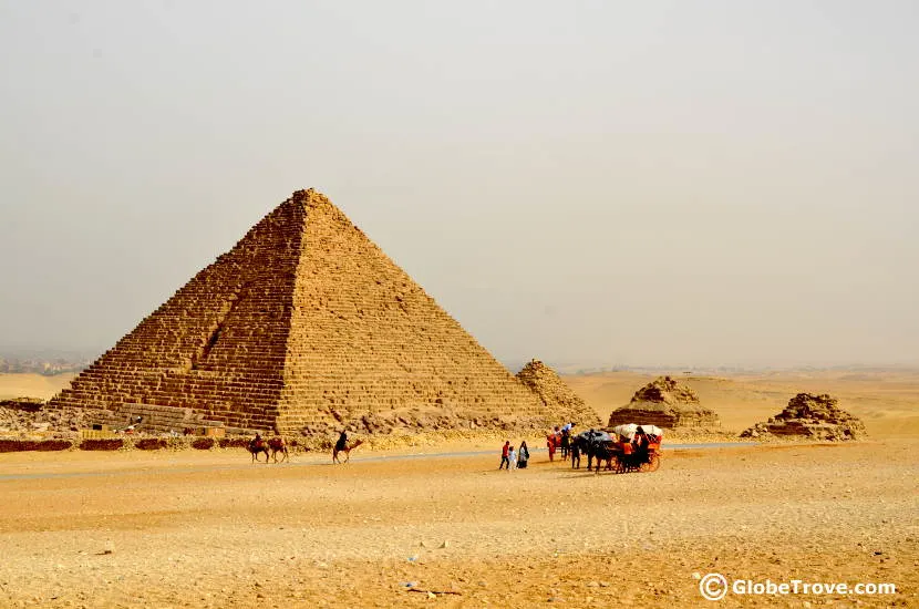 A glimpse of the smaller pyramids of Giza.