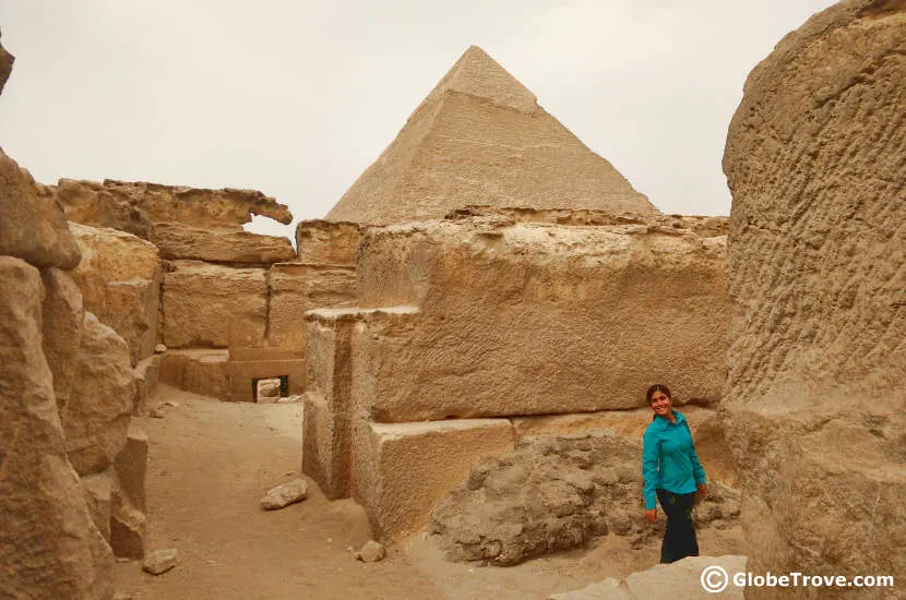 One of the numerous temples in the pyramids of Giza.