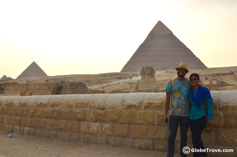 View points at the pyramids of Giza