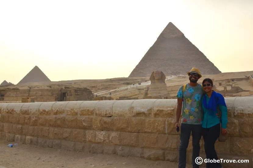 View points at the pyramids of Giza