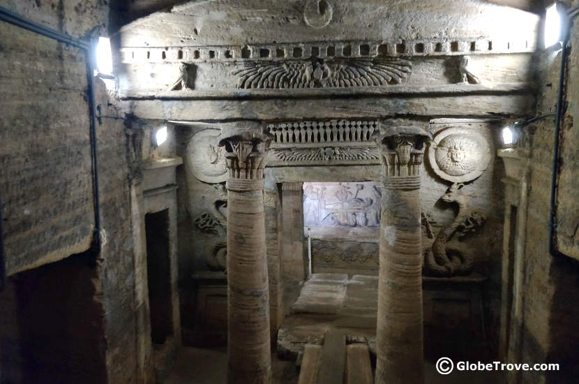 Inside the catacombs.