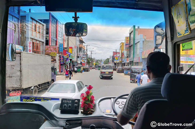 Colourful scenes while taking the bus from Colombo to Galle.