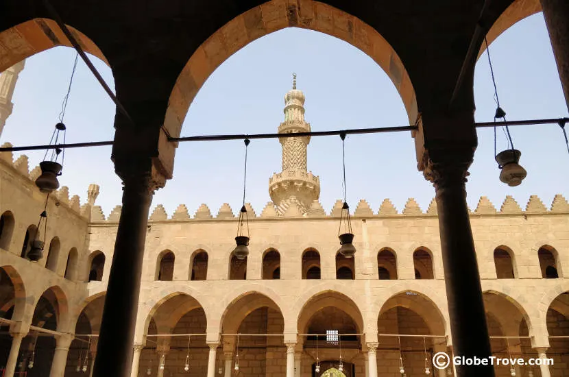 A glimpse inside the Mosque of An-Nasir Mohammed.