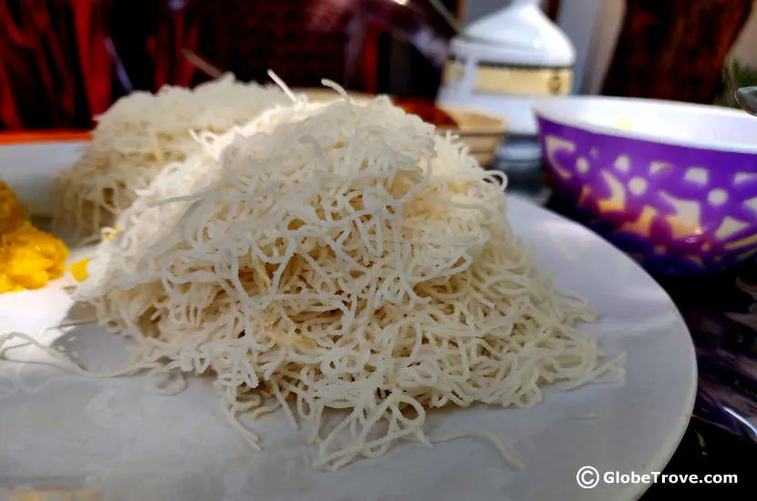 String hoppers is one of Shawn's favourite items of food in Sri Lanka.