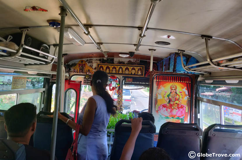Inside the bus from Tissamaharama to Ella.