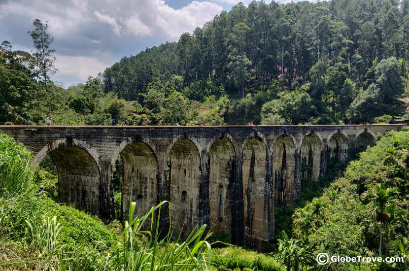 A side view of the Nine arch bridge.