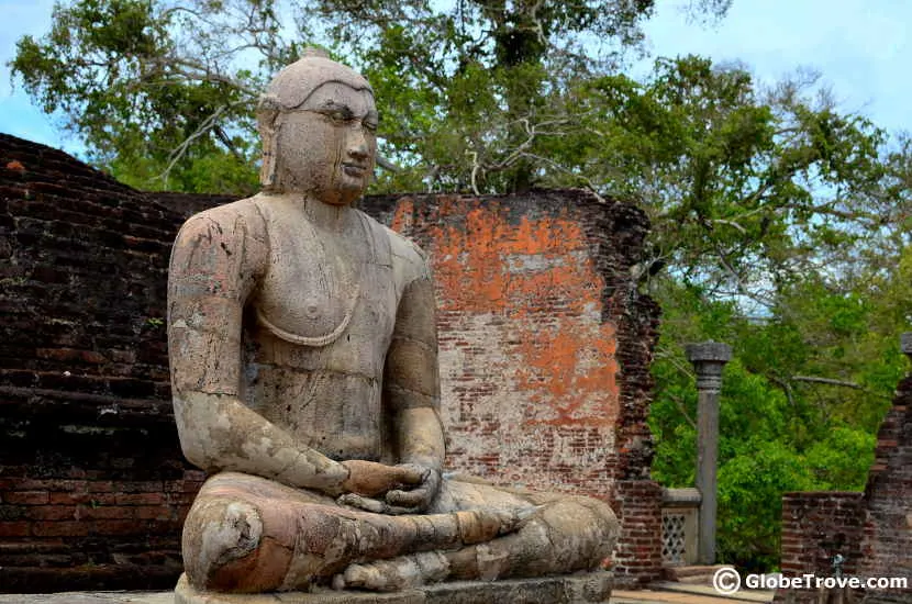A Buddha in the Sacred quadrangle in Polonnaruwa.