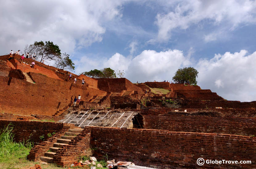 The palace complex on top of the Sigiriya lion's rock.