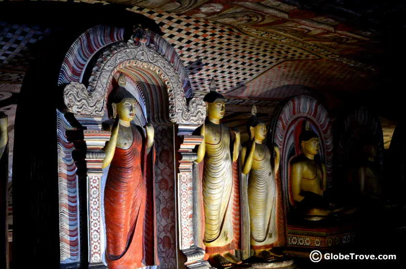 Inside the Dambulla cave temple.