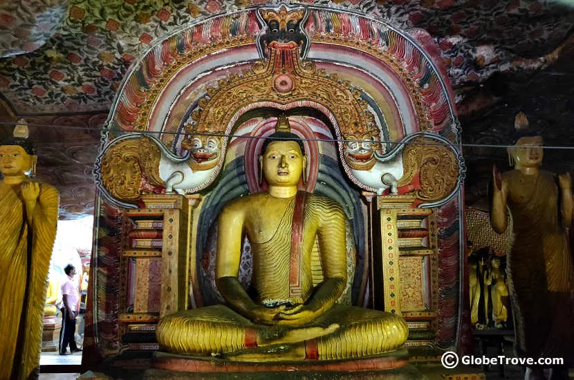 One of the many statues of Buddha in the Dambulla Cave Temple