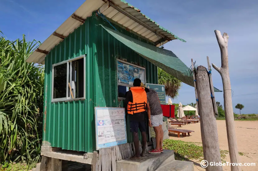 Ticket booth for the permit to Pigeon Island National Park.