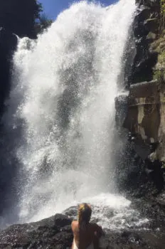 One final pose at Tegenungan waterfall in Bali.