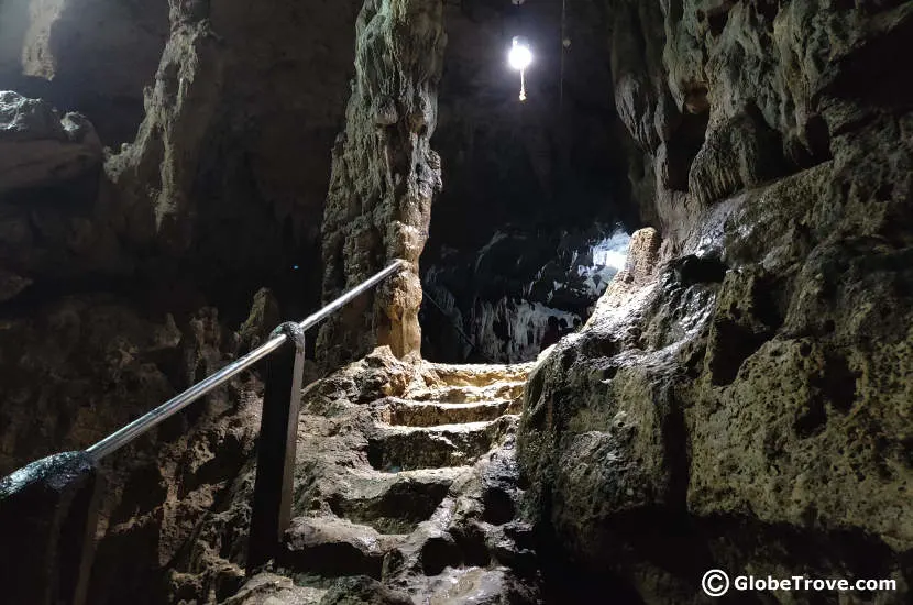 Entering Hinagdanan Cave