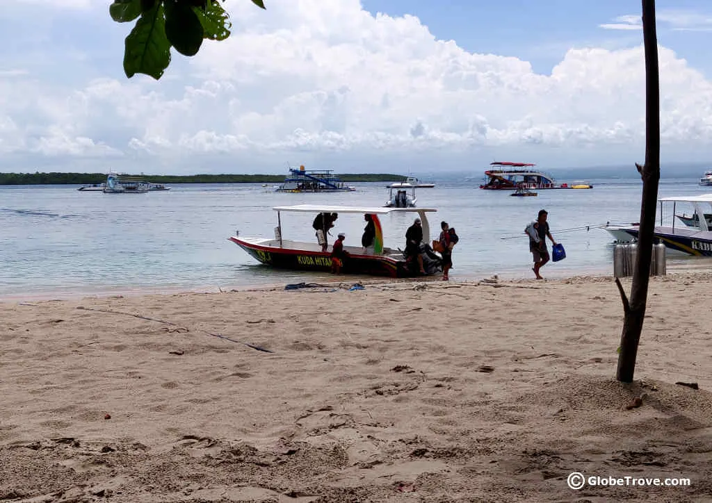 Taking the local boat from Nusa Penida to Nusa Lembongan