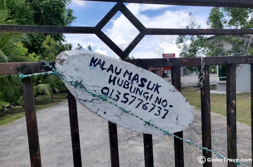 The phone number at Kampung Meritam´s Mud Volcanoes.