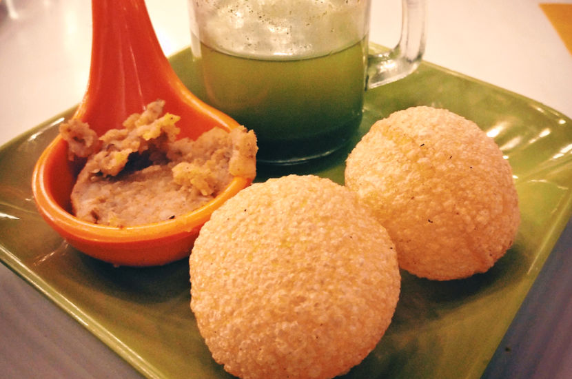 Phuchka is the Kolkata version of the famous Indian street food named Pani Puri.
