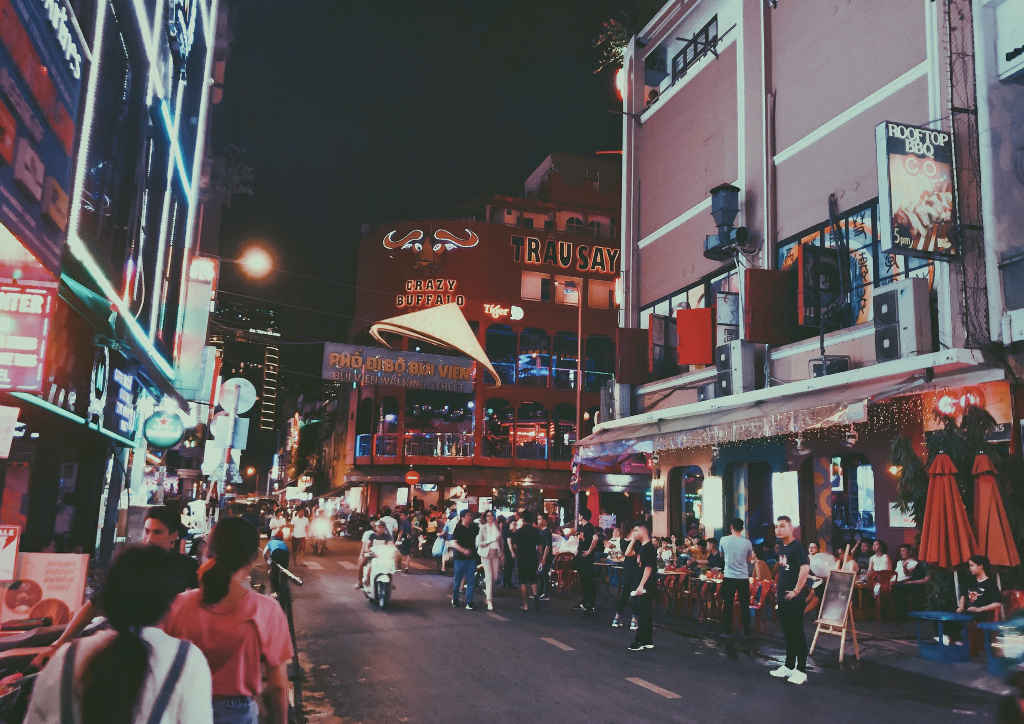Pham Ngu Lao Street in Chinatown in Ho Chi Minh