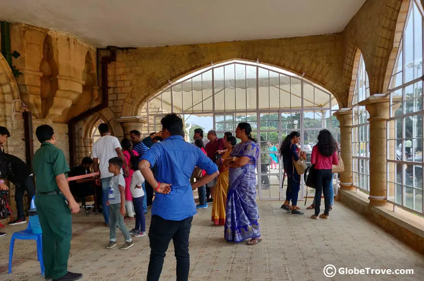 The Ticket counter in the Bangalore palace.