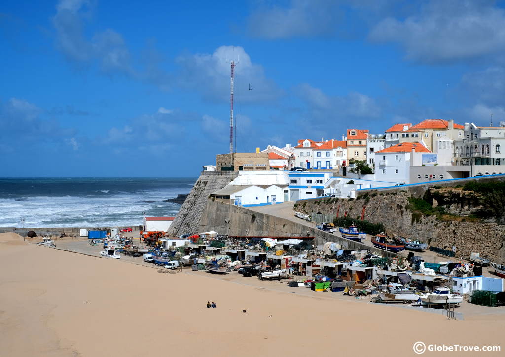 Things to do in Ericeira with a view of the gorgeous beaches and the white houses above