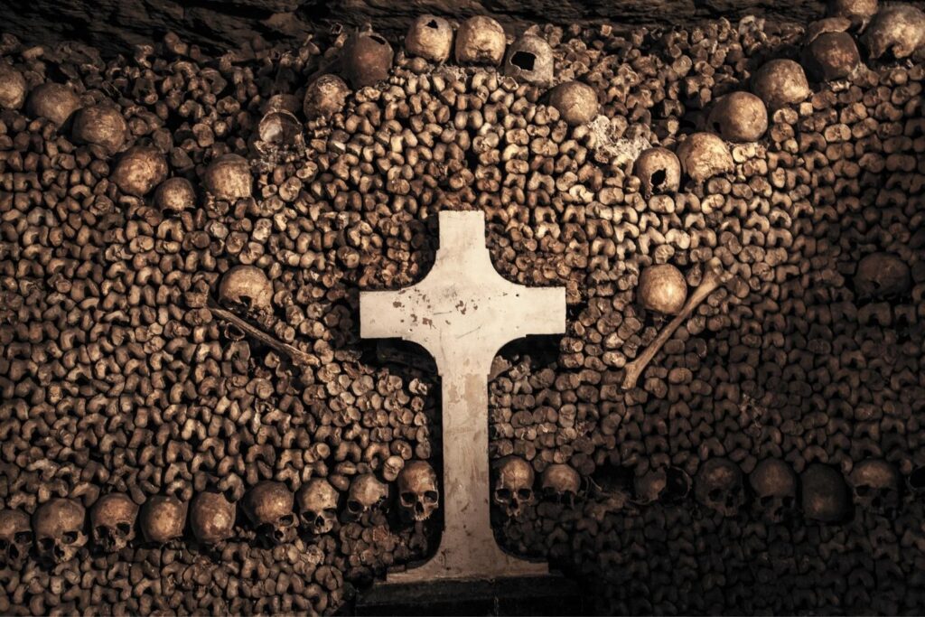 The catacombs of Paris definitely qualifies as one of the unusual locations in Paris.