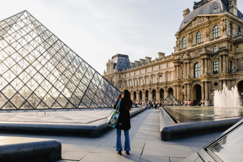 The Louvre Museum and its iconic facade