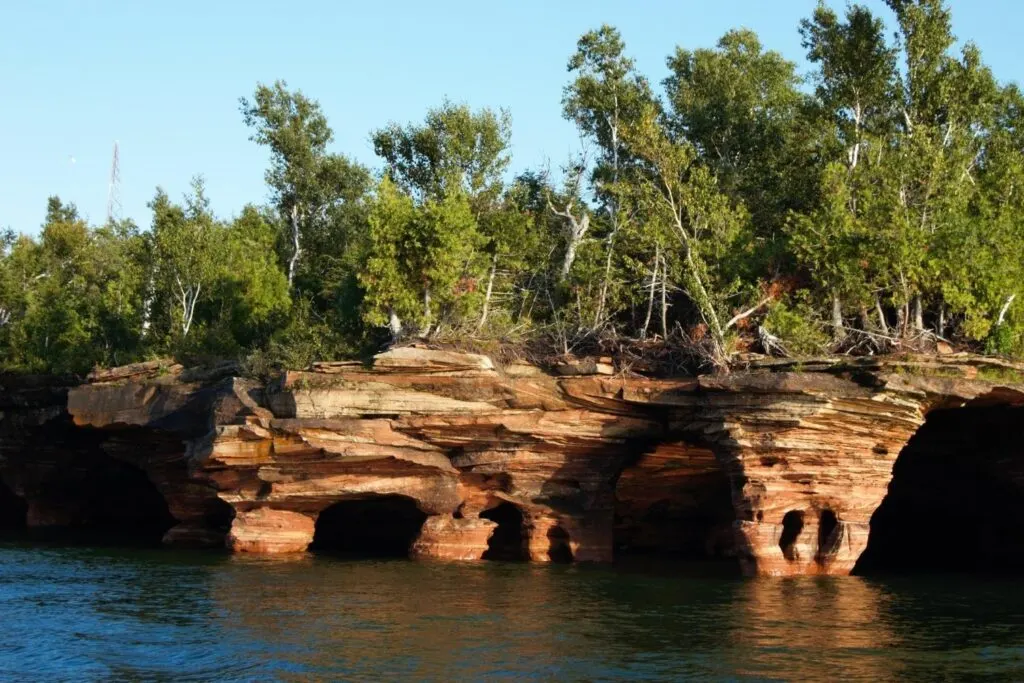The Apostle islands in Wisconsin is one of the popular spots to spend January in the USA