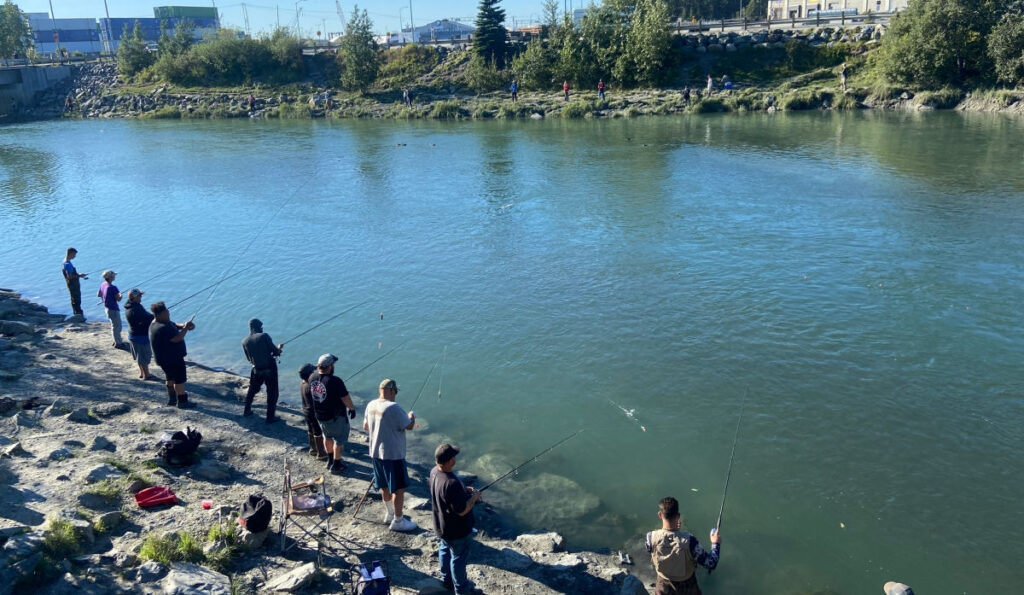 One of the iconic things to do in Anchorage is salmon fishing.