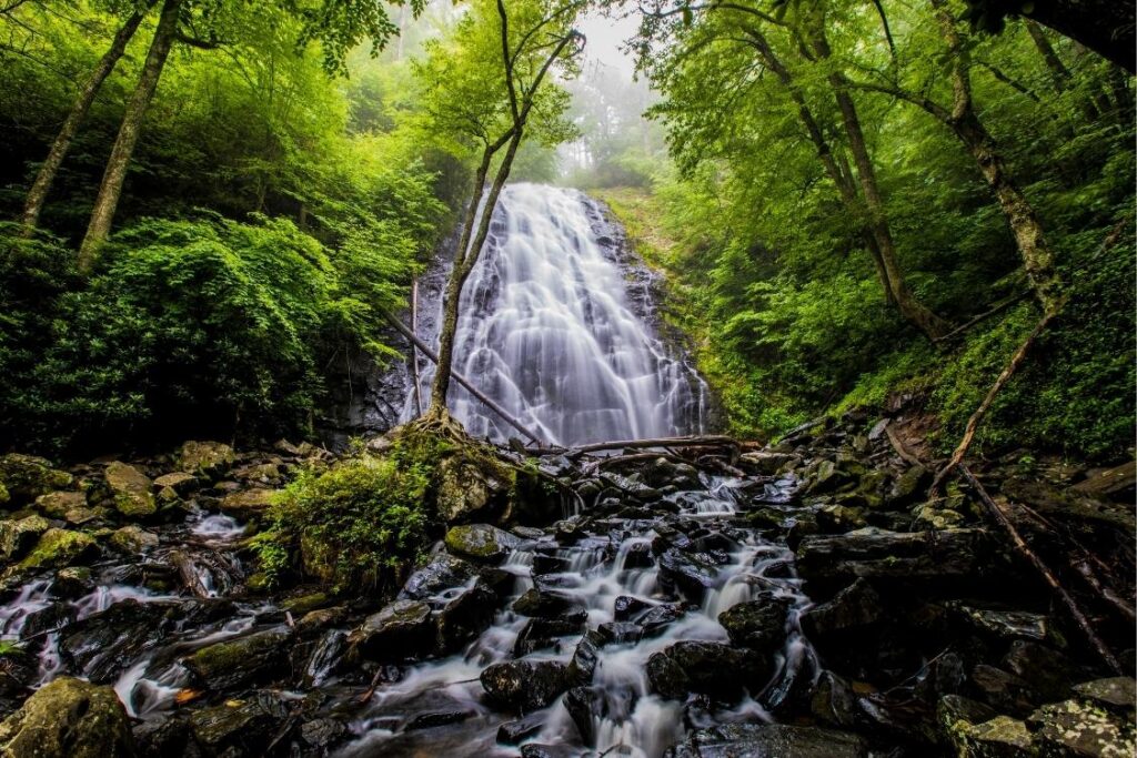 Crabtree Falls campground in one of the iconic campgrounds in Virginia.