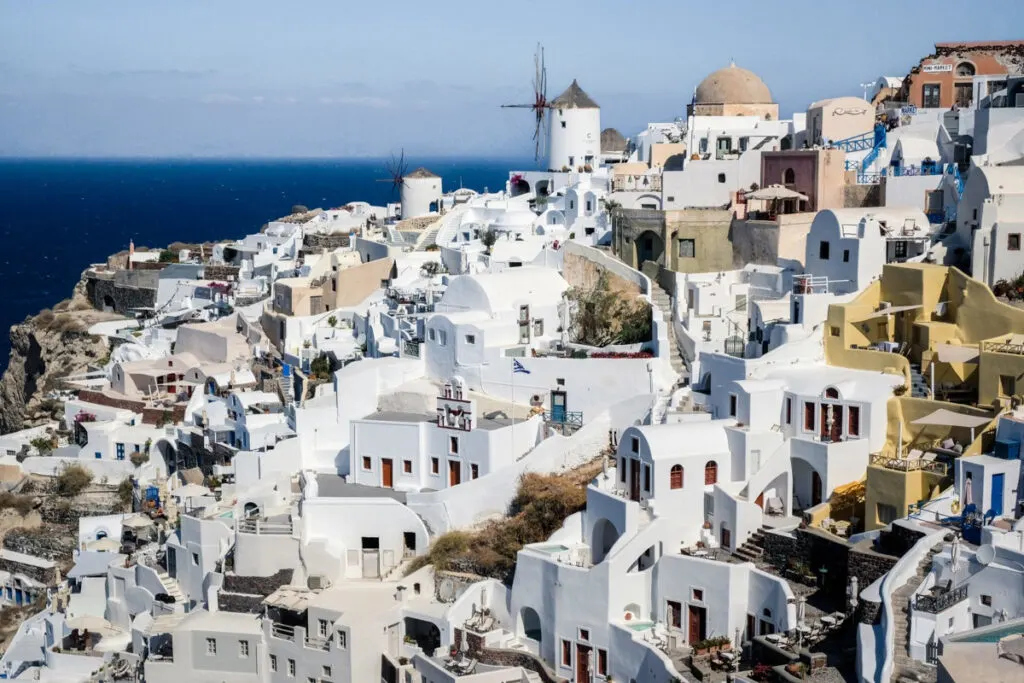 Santorini is a popular place to spend April in Europe.