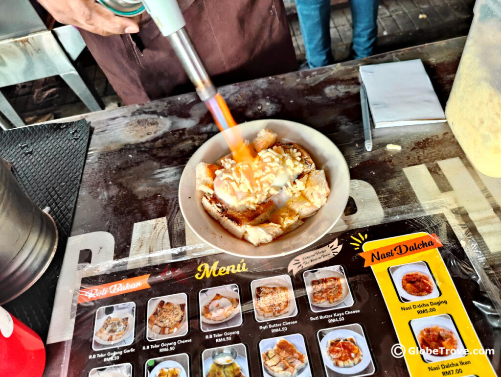 The famous of roti bakar in Hutton Lane.