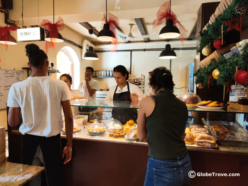 You can catch a glimpse of all the freshly baked goods at the counter.