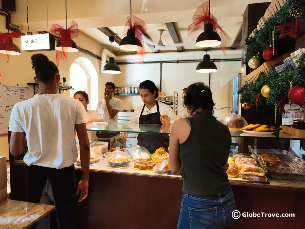 You can catch a glimpse of all the freshly baked goods at the counter.