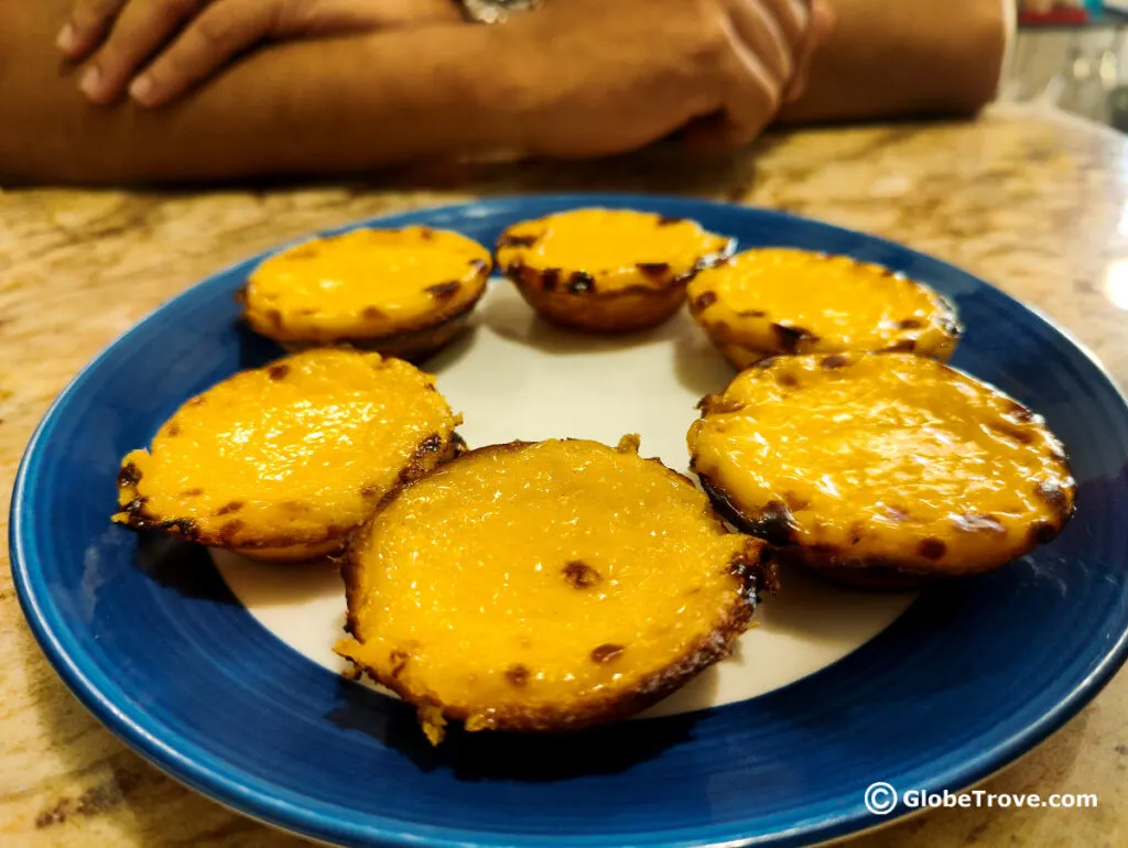 The iconic Pasteis de nata from Padaria Prazeres.