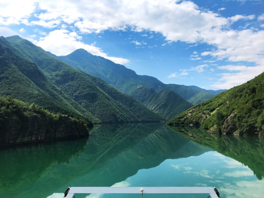 Komani lake is such a gorgeous stop on an Albania itinerary.