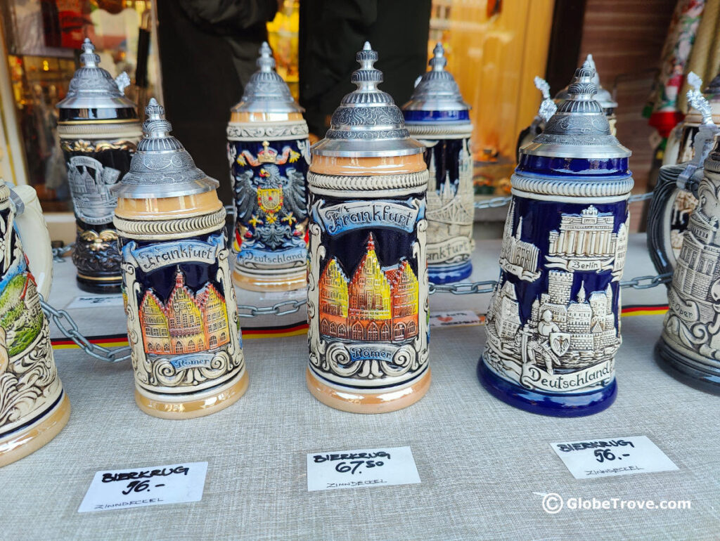Beer Steins are some of the top things to buy in Germany.