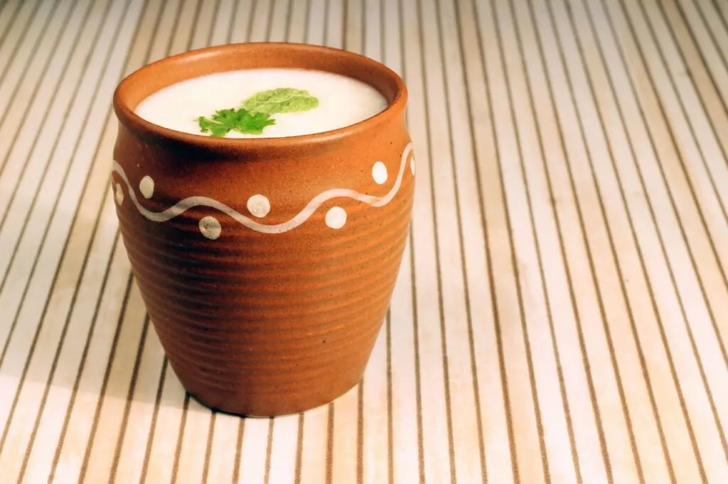 Lassi served in clay cups or in glasses is one of the well known items of street food in India.