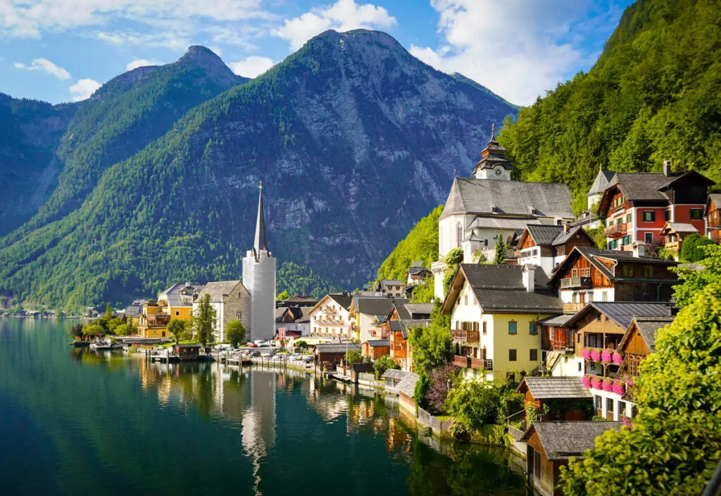Hallstatt in Austria is a picture perfect location to spend December in Europe.