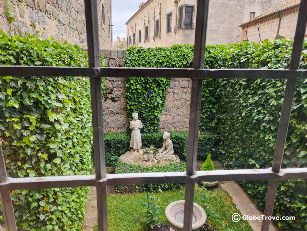 The garden inside the St Teresa of Avila church, Spain.
