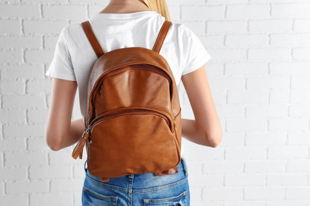 Leather backpack