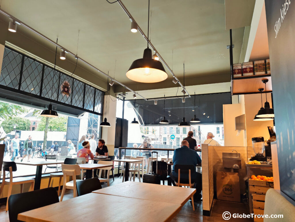 The interior of Backwerk which is a popular restaurant in Groningen and is located very close to the Vismarkt.